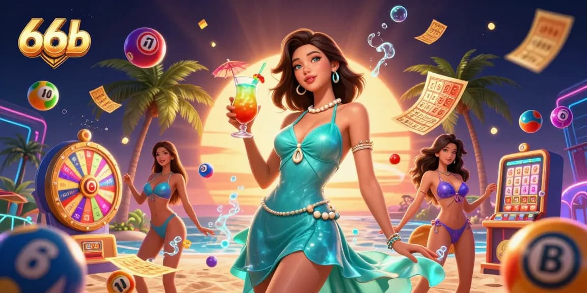 Engage in thrilling gaming at 66b with a vibrant casino scene showcasing excitement and luck.