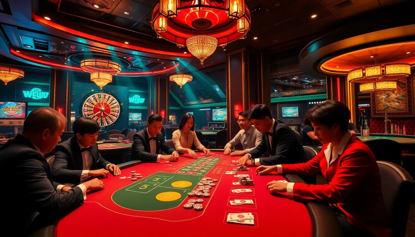 Kể truyện ma unfolds in a vibrant casino as players engage in intense games of poker.