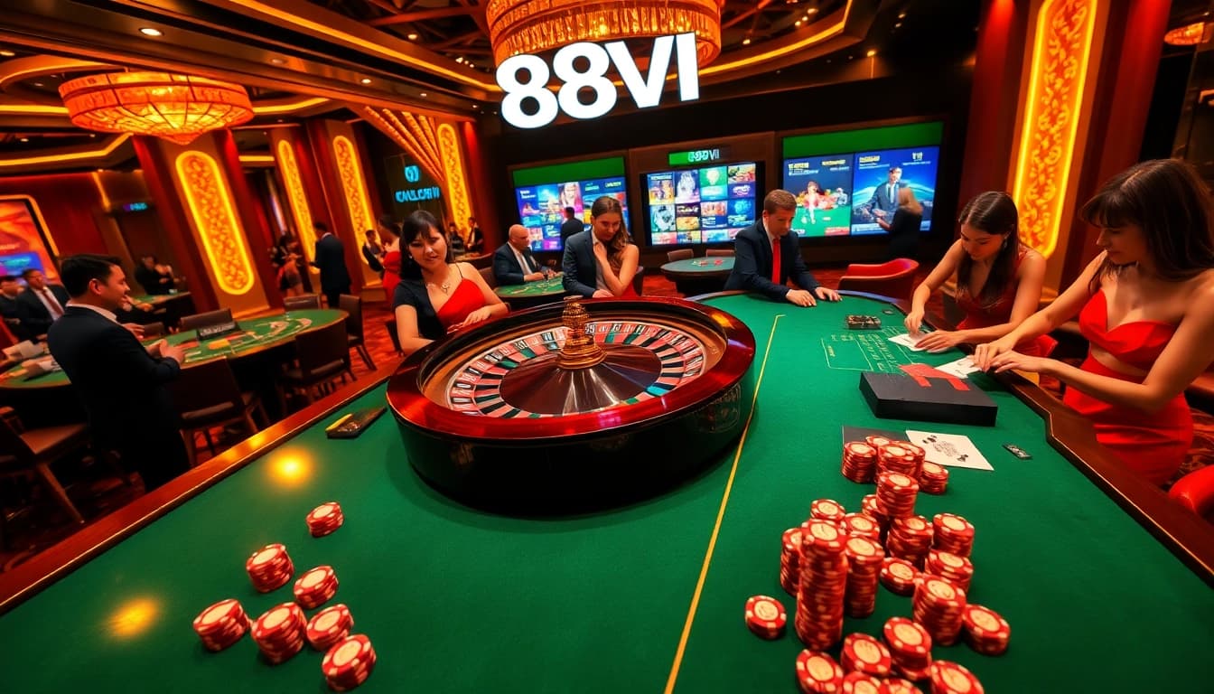 Experience the excitement of 888VI's casino with vibrant games, thrilling bets, and professional dealers.
