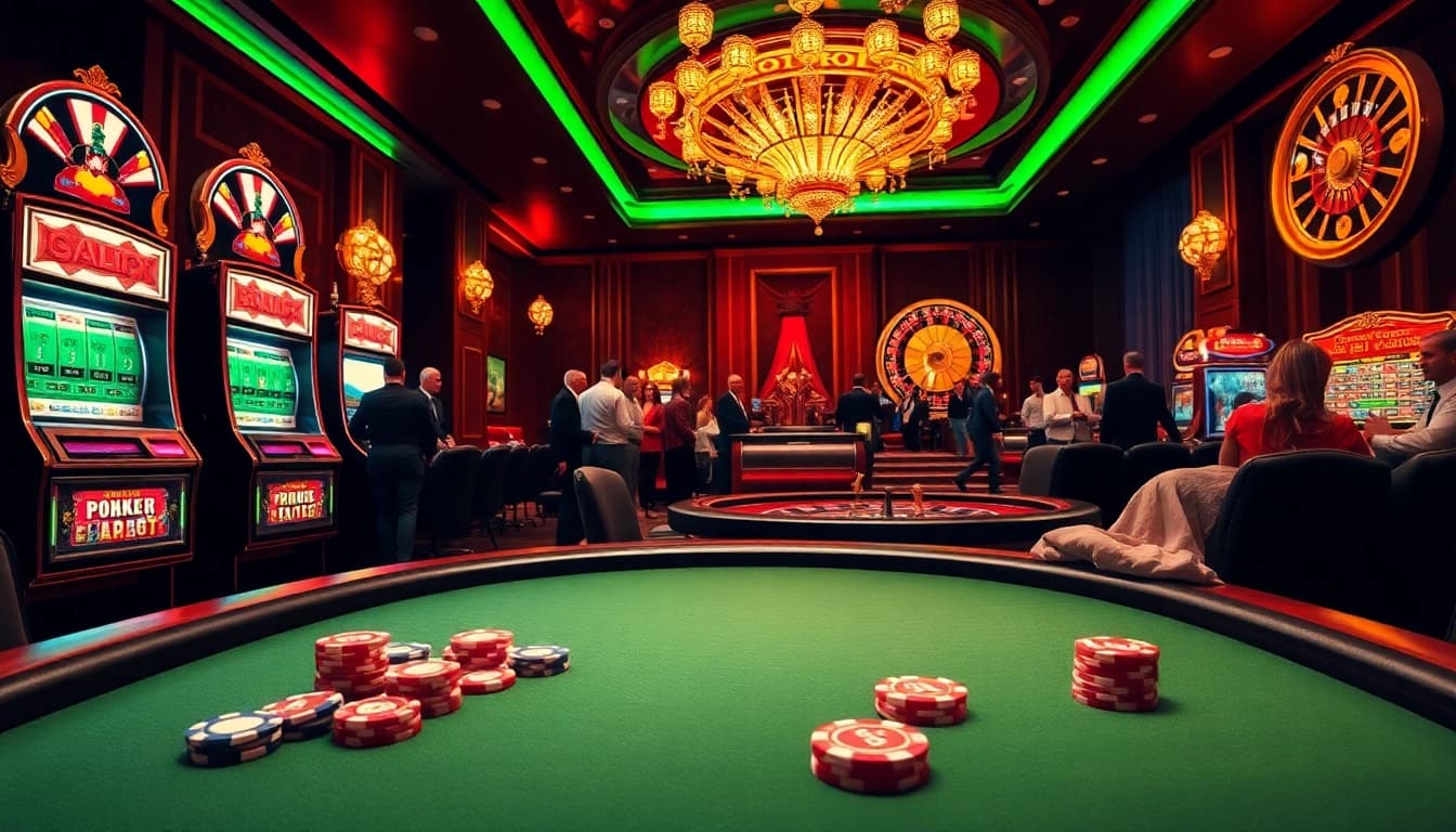 Experience the thrill of 6FF with vibrant casino tables and excited players.
