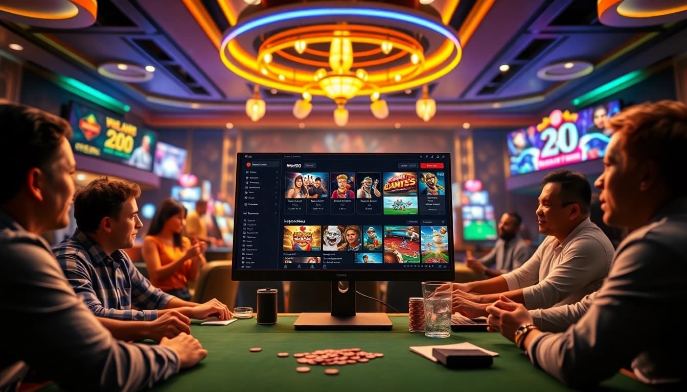 Exciting gaming experience at nhà cái mb88, showcasing diverse online casino games and vibrant atmosphere.