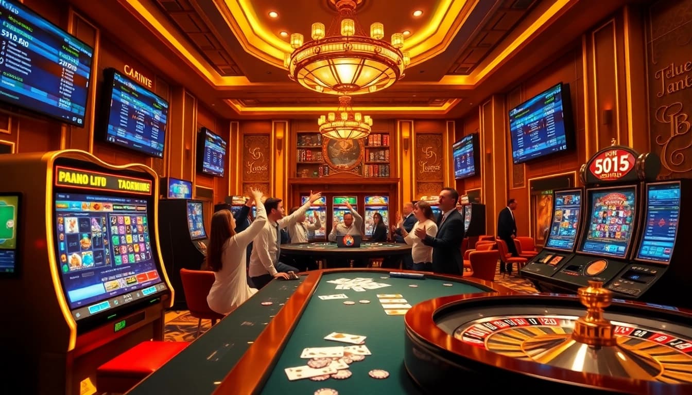 Players engaging in thrilling games on https://888vi.io/ with vibrant casino visuals and exciting poker tables.