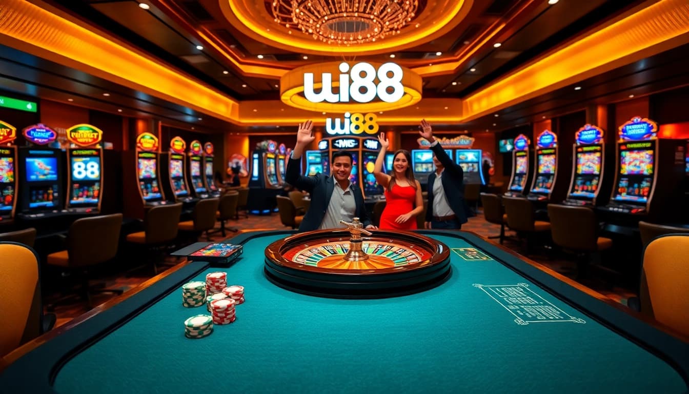 Engage with thrilling casino action at uu88 with vibrant tables and celebratory players.