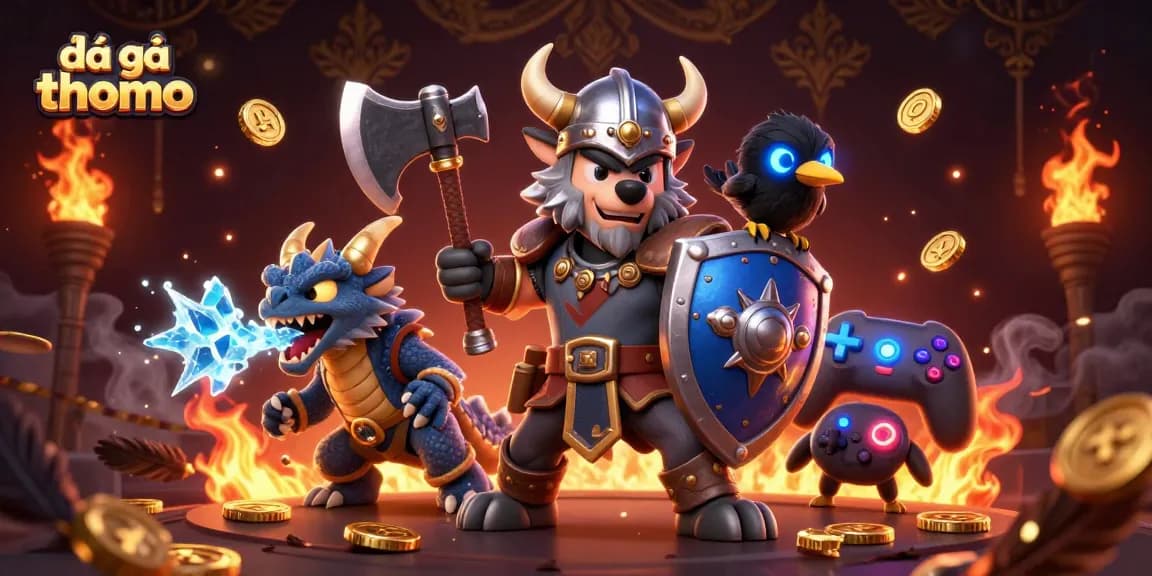 Experience exciting đá gà thomo action in a dynamic fighting arena filled with vibrant elements.