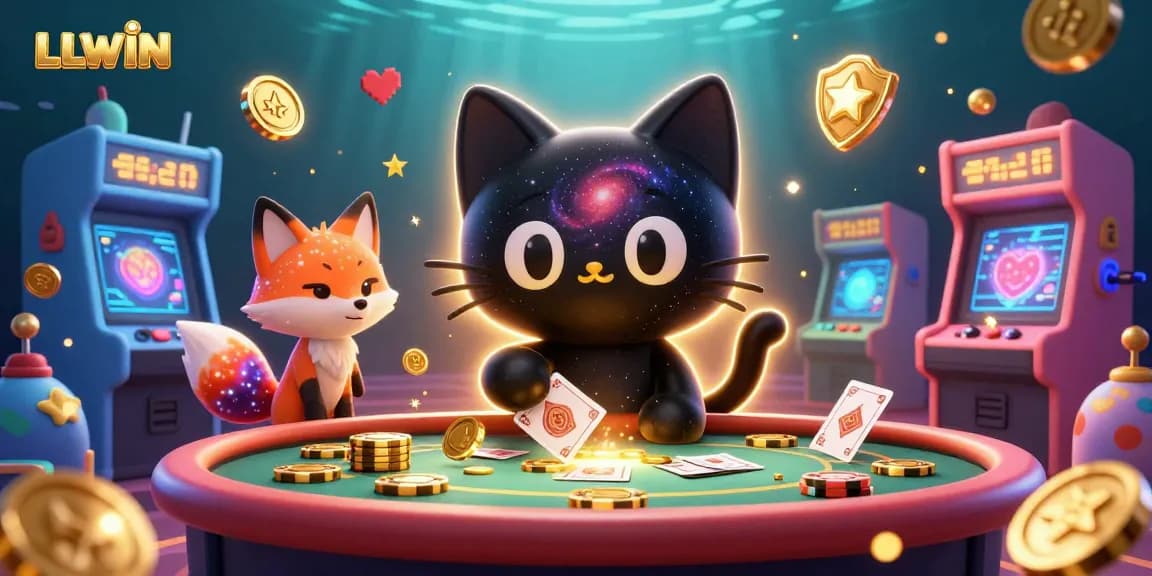 Experience LLWIN's vibrant casino games with 3D characters in a cosmic scene full of energy and engaging visuals.