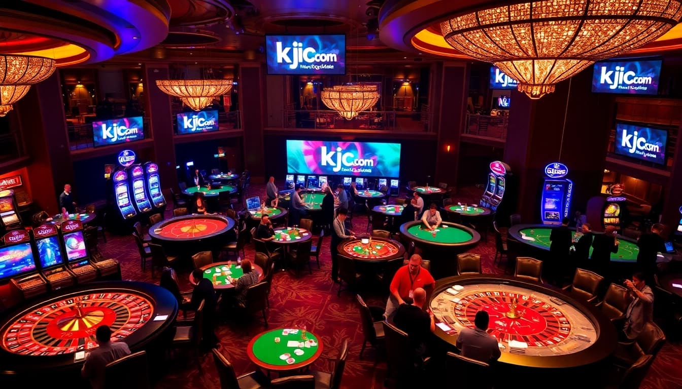 Experience thrilling games and exclusive promotions at kjc.com in this vibrant casino setting.