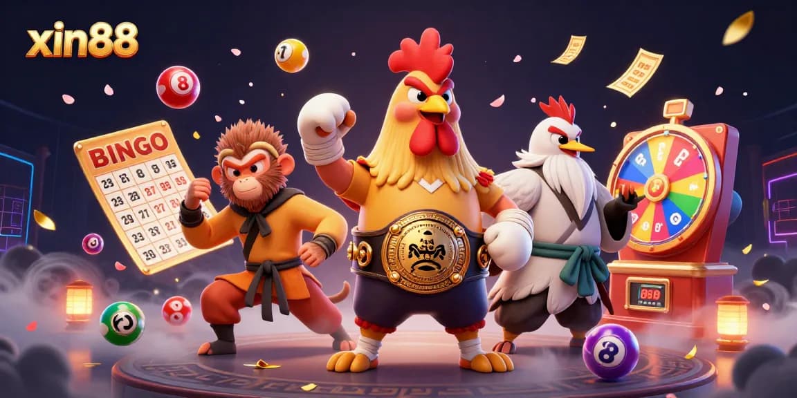 Engage with xin88's vibrant casino atmosphere, showcasing exciting prize elements and colorful lottery balls.