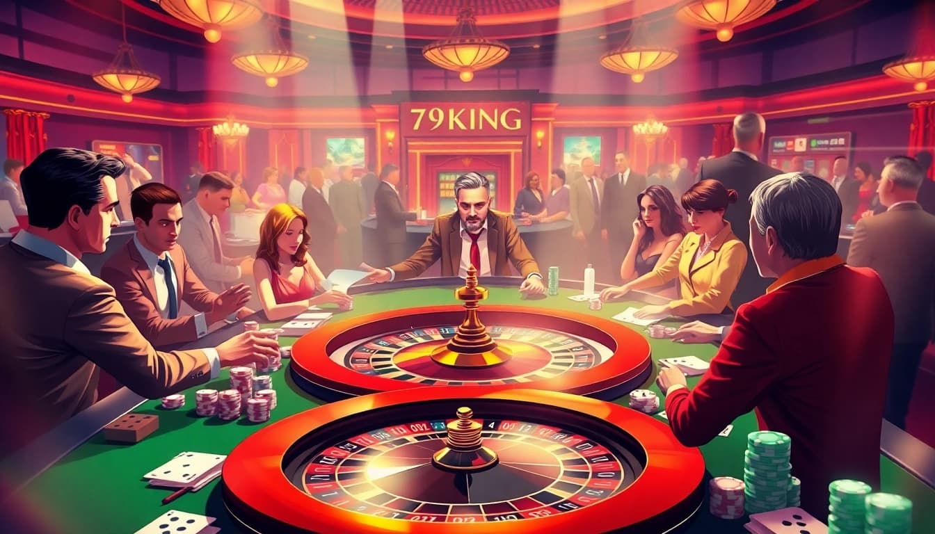 Experience thrilling gameplay at 79KING with vibrant casino tables and professional poker action.