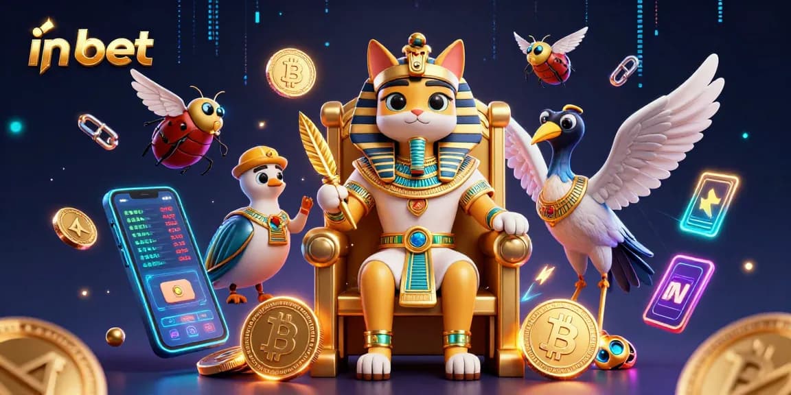 Win big with inbet at our vibrant casino illustrated scene featuring vibrant characters and neon effects.