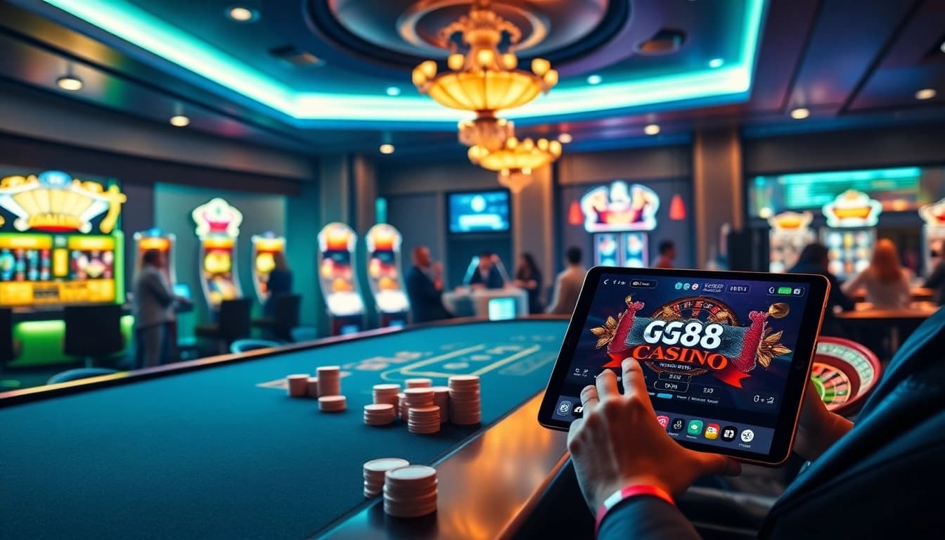 Experience the thrilling atmosphere of GG88's online casino with vibrant games and user-friendly interface.