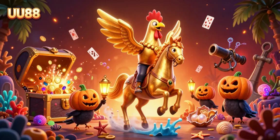 Experience excitement at UU88 with this vibrant 3D casino illustration showcasing thrilling gaming elements.