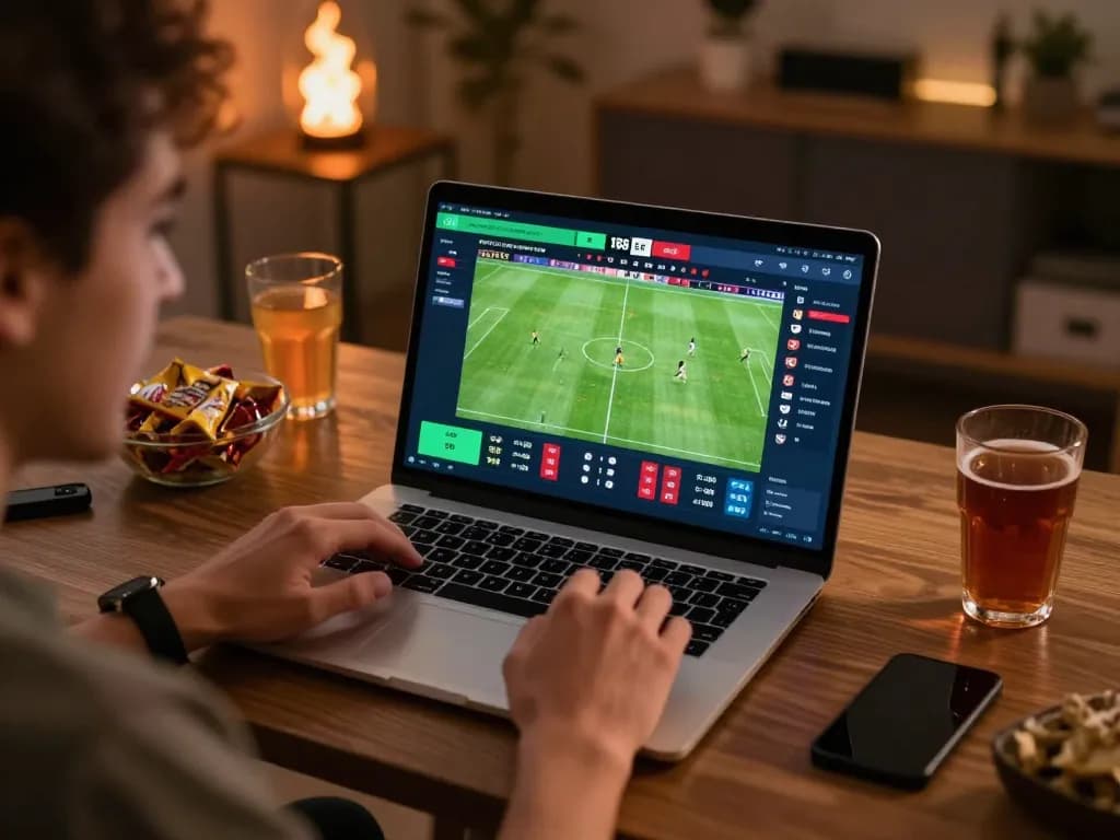 Active user enjoying 188 bet sports betting on their laptop, showcasing dynamic gameplay and strategic betting.