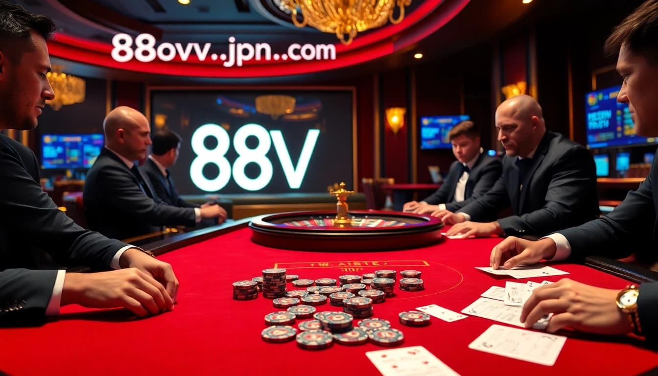 Engaging poker game scene at 88vv.jpn.com with players enjoying the excitement of high-stakes play.