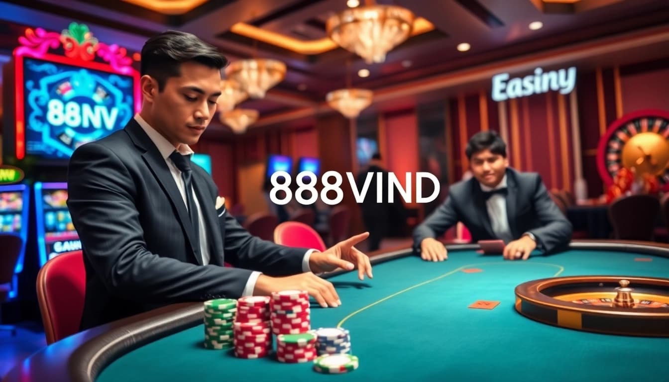 Experience the thrill of winning with 888VND at a luxurious poker table.