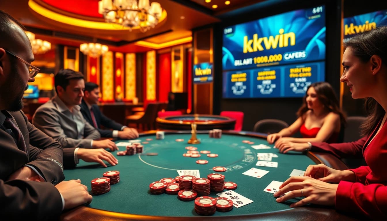 Experience the excitement of kk win at a luxurious casino table full of eager players.