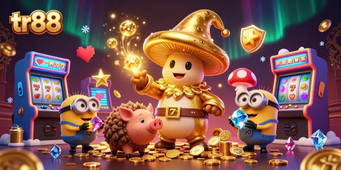 Experience tr88's magical casino world with vibrant colors, treasure-filled action in a mystical setting.