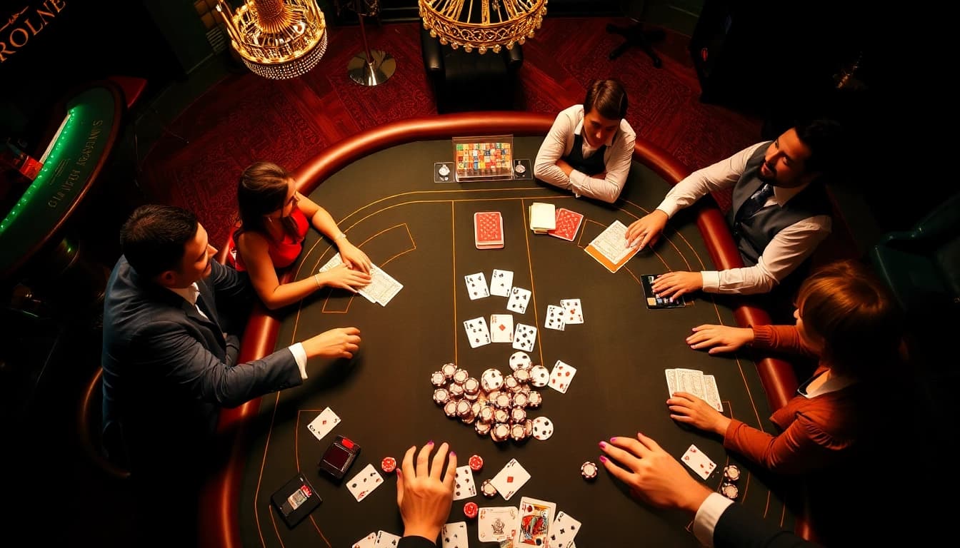 Experience the thrill of gaming with 789win1.black at an exciting casino table filled with chips and cards.