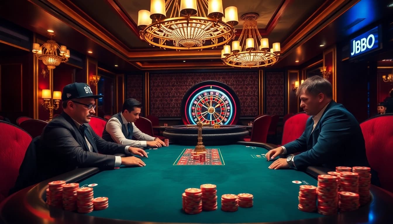 Experience the thrill of high-stakes poker at JBO's luxurious casino.