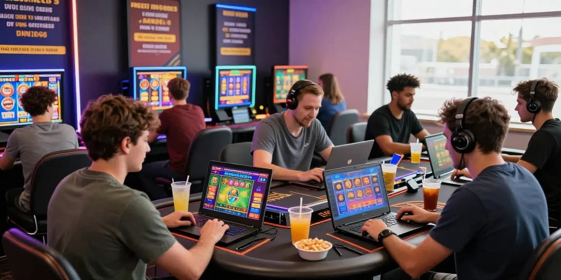 Engaged players at credit card casinos enjoying diverse games with vibrant visuals and inviting atmosphere.