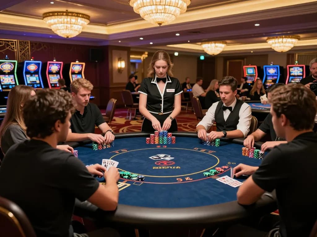 Engaging poker game at LV88 casino showcasing intense gameplay and strategic betting.
