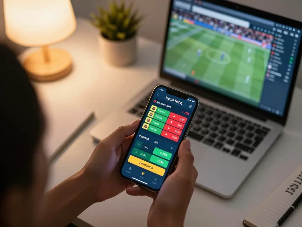Engaged player using tg88 sports betting app on smartphone, reflecting strategic gameplay.