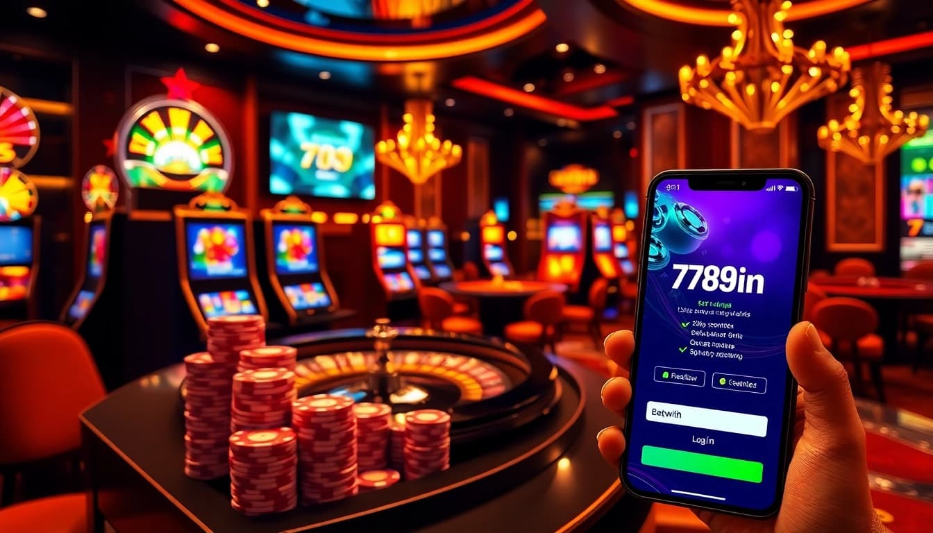 Experience the thrill of 789win đăng nhập with a vibrant online casino environment featuring slot machines and live betting.