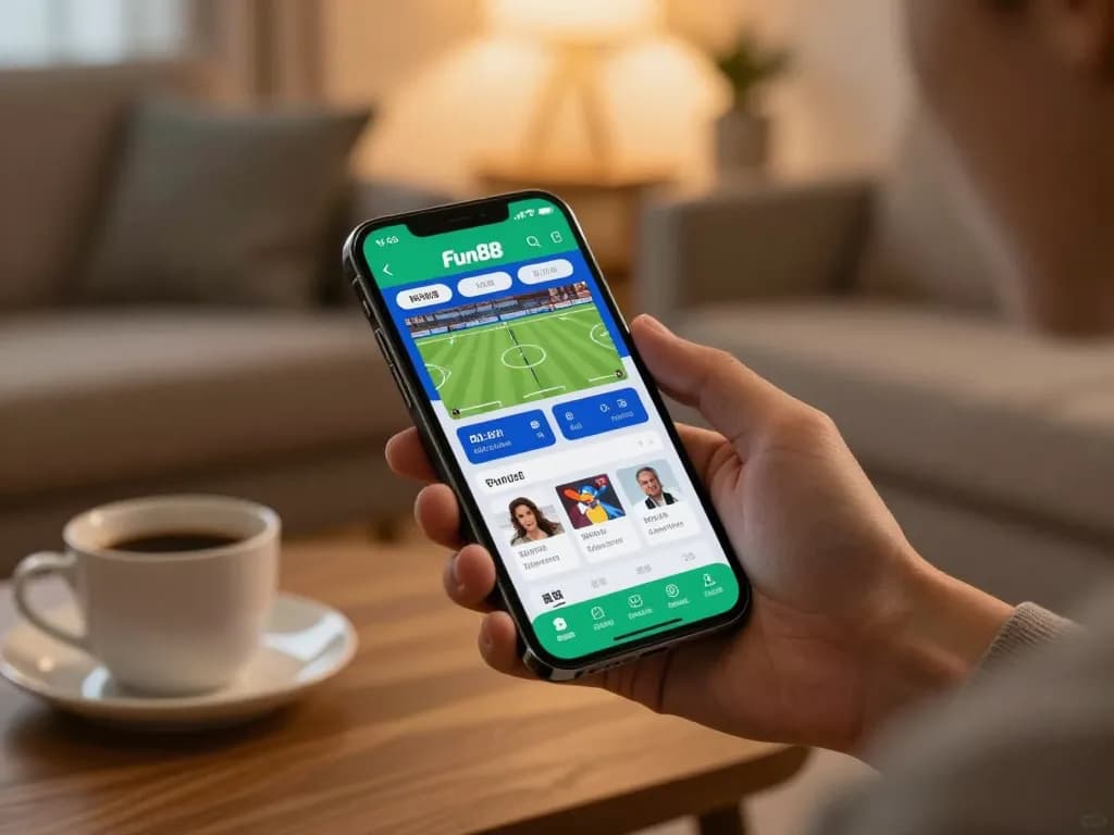 Engaging in sports betting on the Fun88 app, showcasing modern mobile gaming