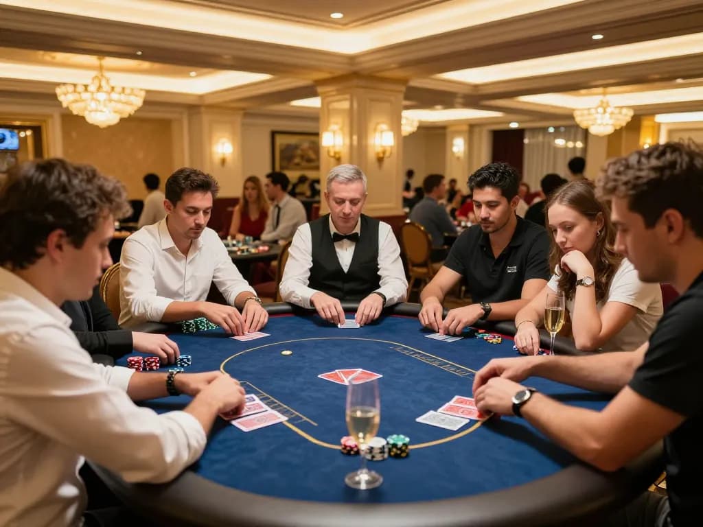 LUCK8 players enjoy high-stakes poker in a luxurious casino VIP area with exclusive amenities