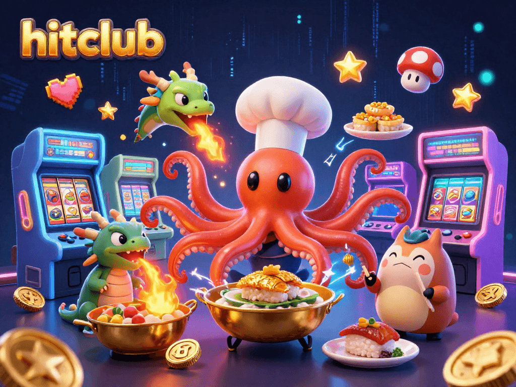 Experience the excitement of hitclub with dynamic character-filled slots games and vibrant casino elements.
