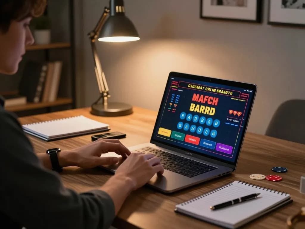 EE88 player strategizing bets with laptop in a cozy home office.