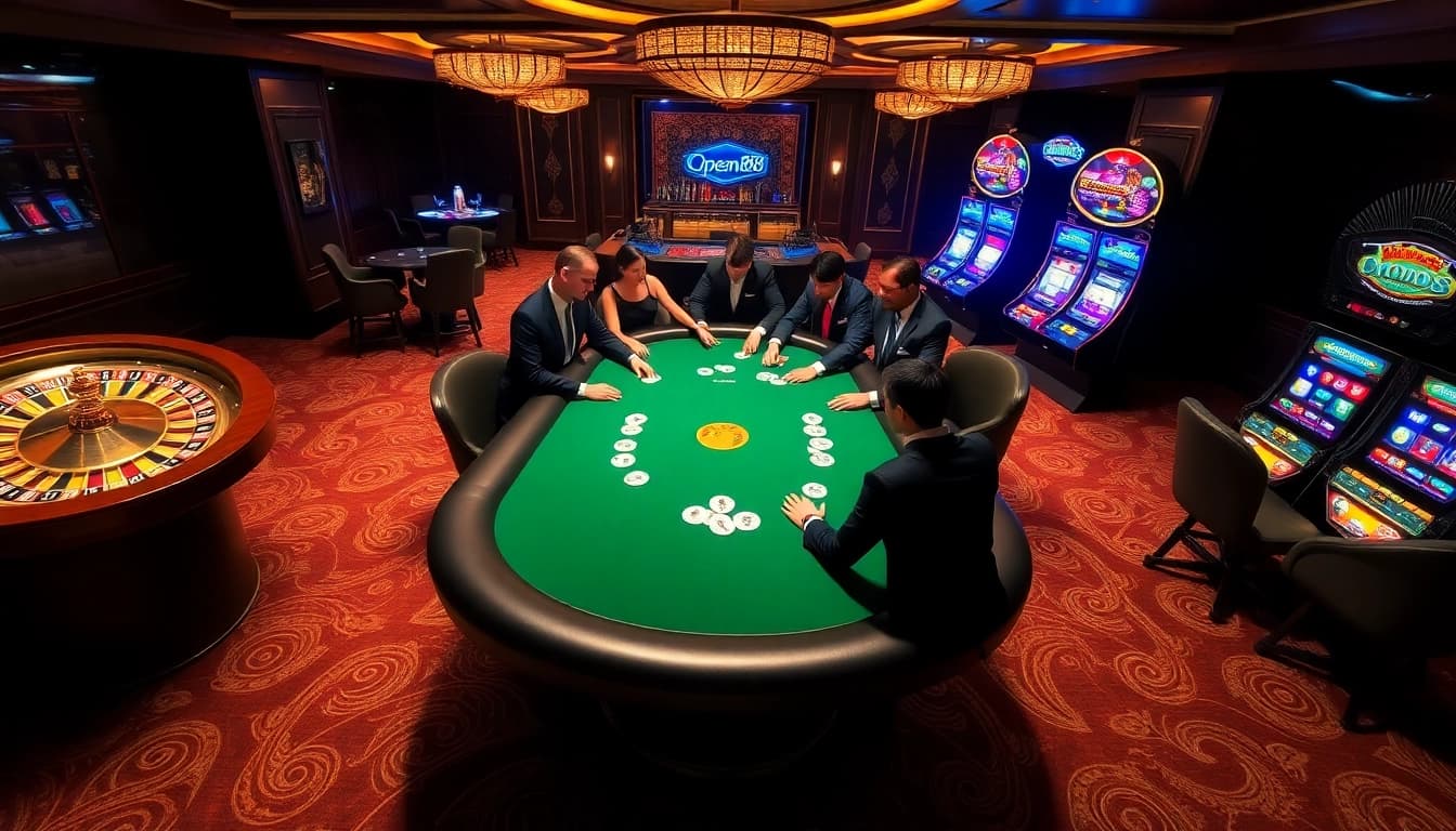 Experience the excitement of poker and slots at https://open88.bid/ in a luxurious casino setting.