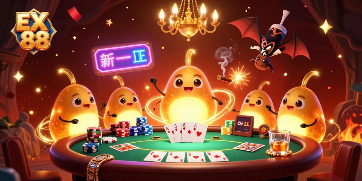 Experience the excitement of EX 88 at a vibrant glowworm casino, featuring poker action.
