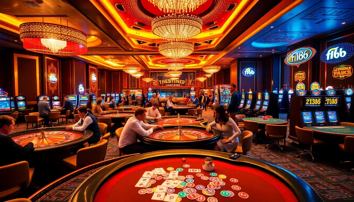 Engaging players at f168 casino tables with exciting games and vibrant atmosphere.