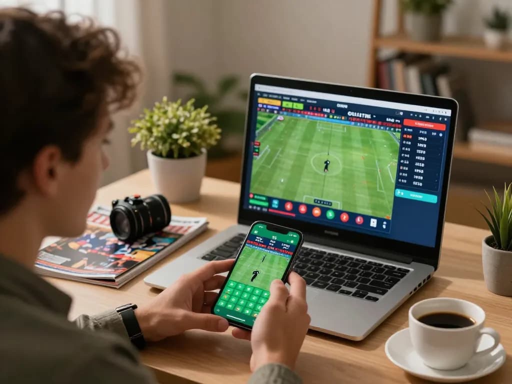 Engaging user placing bets through dagago mobile app within a cozy home office