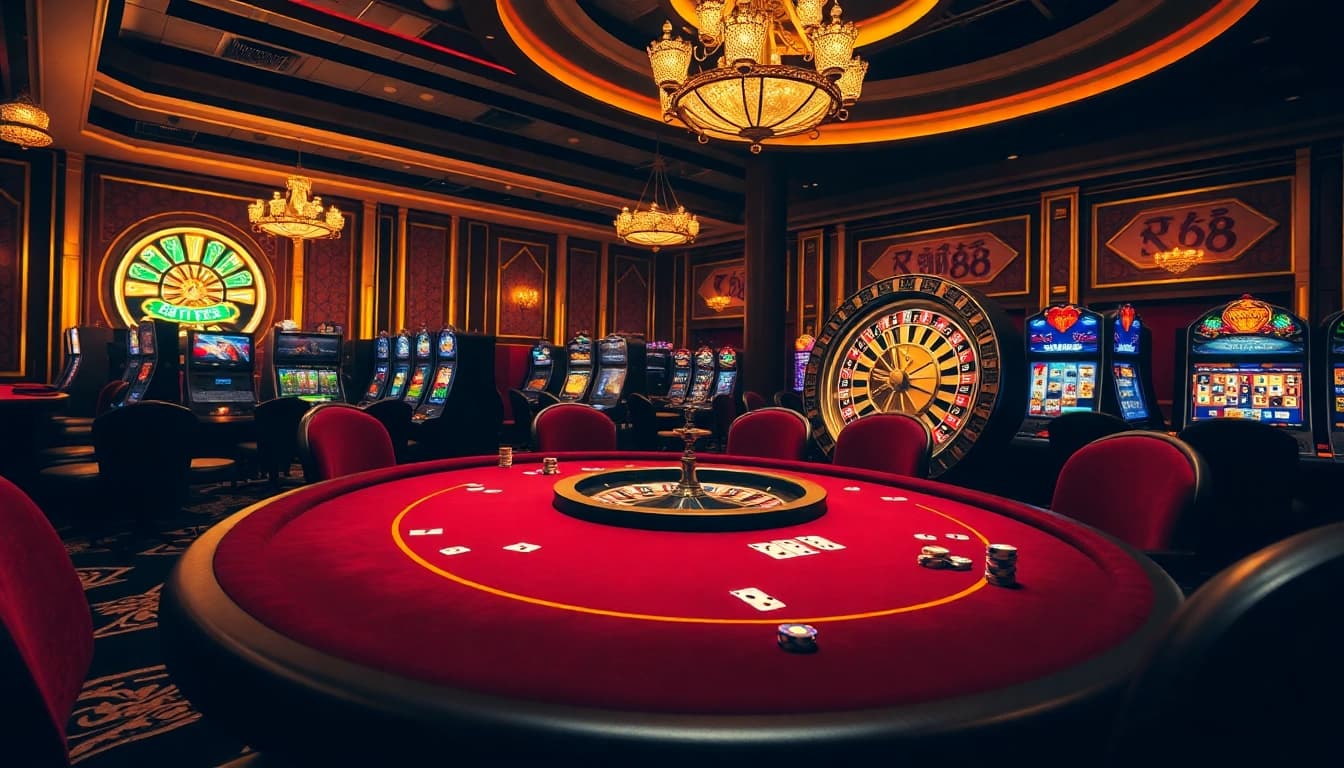 Thrilling poker action and vibrant slot machines at Xin 88 casino.