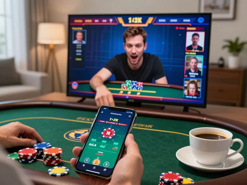 Engaging player immerses in 92slot online poker, showcasing vibrant betting interface and strategic gameplay.