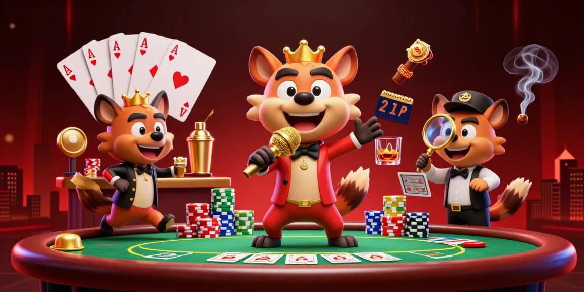 Join the fun at KU88 Casino with lively hyenas at a comedy club scene.