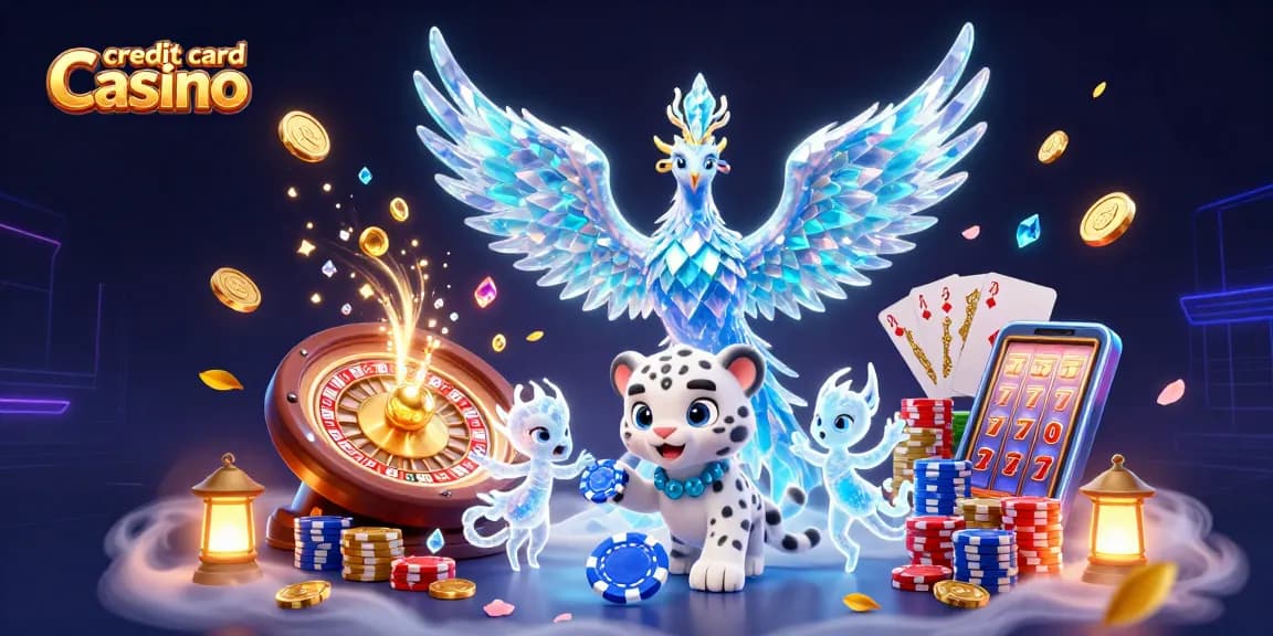 Experience the thrill of a credit card casino with a vibrant 3D scene showcasing dynamic characters.