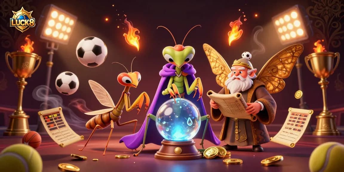 LUCK8 tham gia cùng bọ ngựa tiên tri và bướm thông thái trong một sòng bài đầy sắc màu.