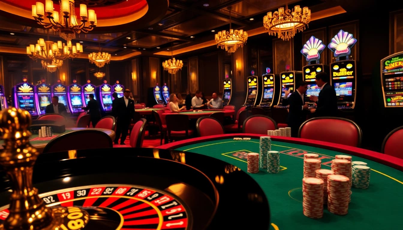 Experience Du88 casino excitement at a vibrant poker table with colorful chips and cards.