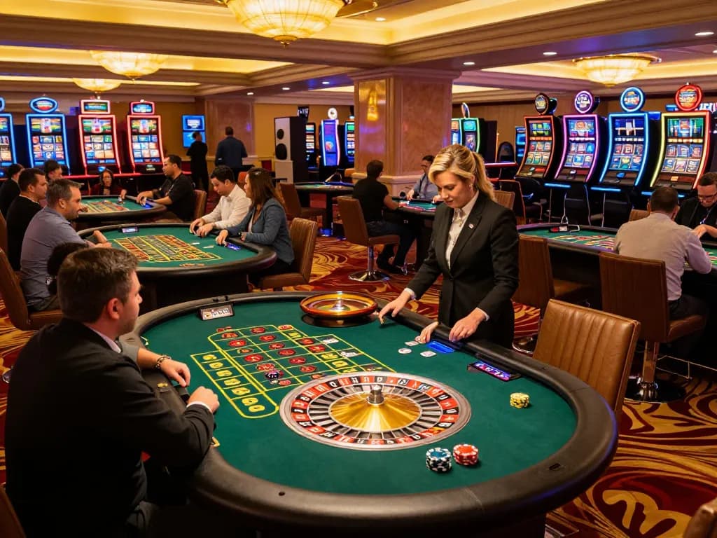 MM88 players engaging in high-stakes Roulette action at a luxury casino.
