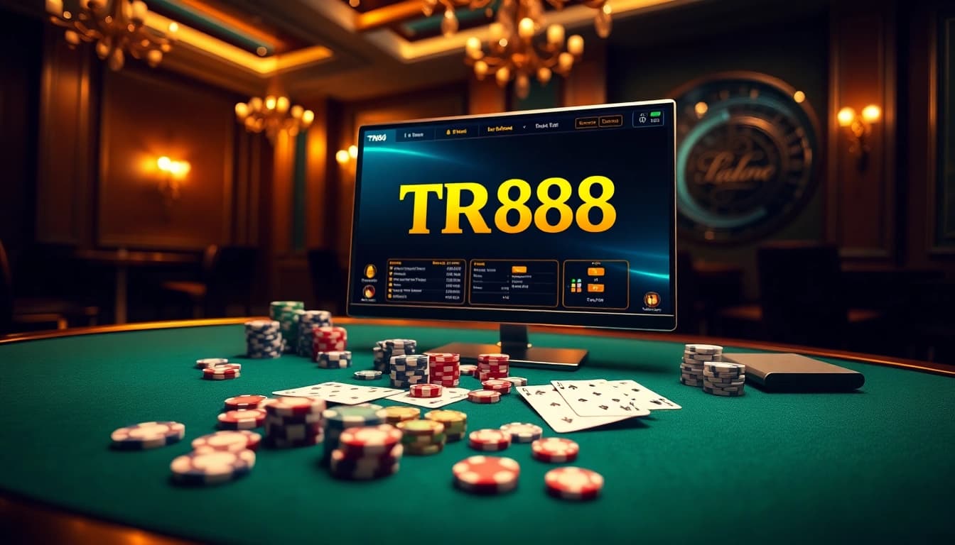 Experience the exciting TR88 interface with vibrant casino elements and chips in play.