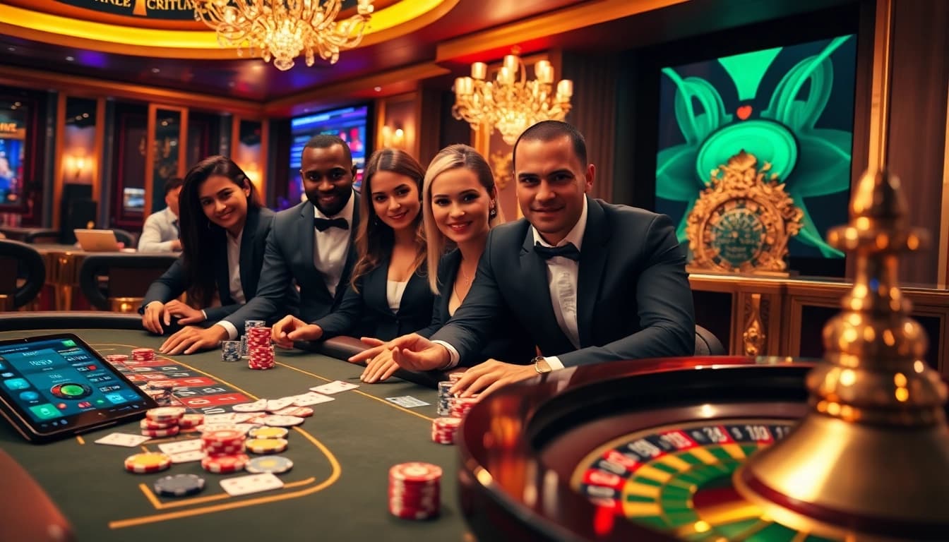 Experience the thrill of online gambling at 89bet.sh with vibrant poker tables and roulette wheels.