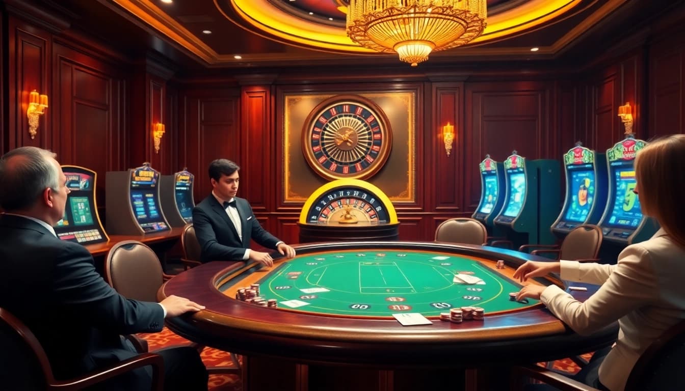 Engaging online casino scene illustrating reputable gambling platforms with nhà cái uy tín elements.
