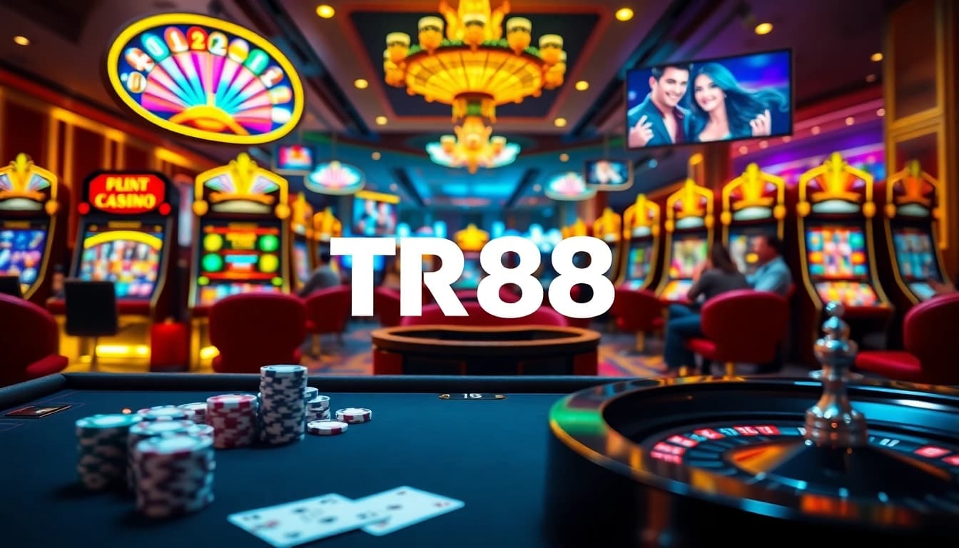 Experience the excitement of TR88 with vibrant casino visuals showcasing online gambling.