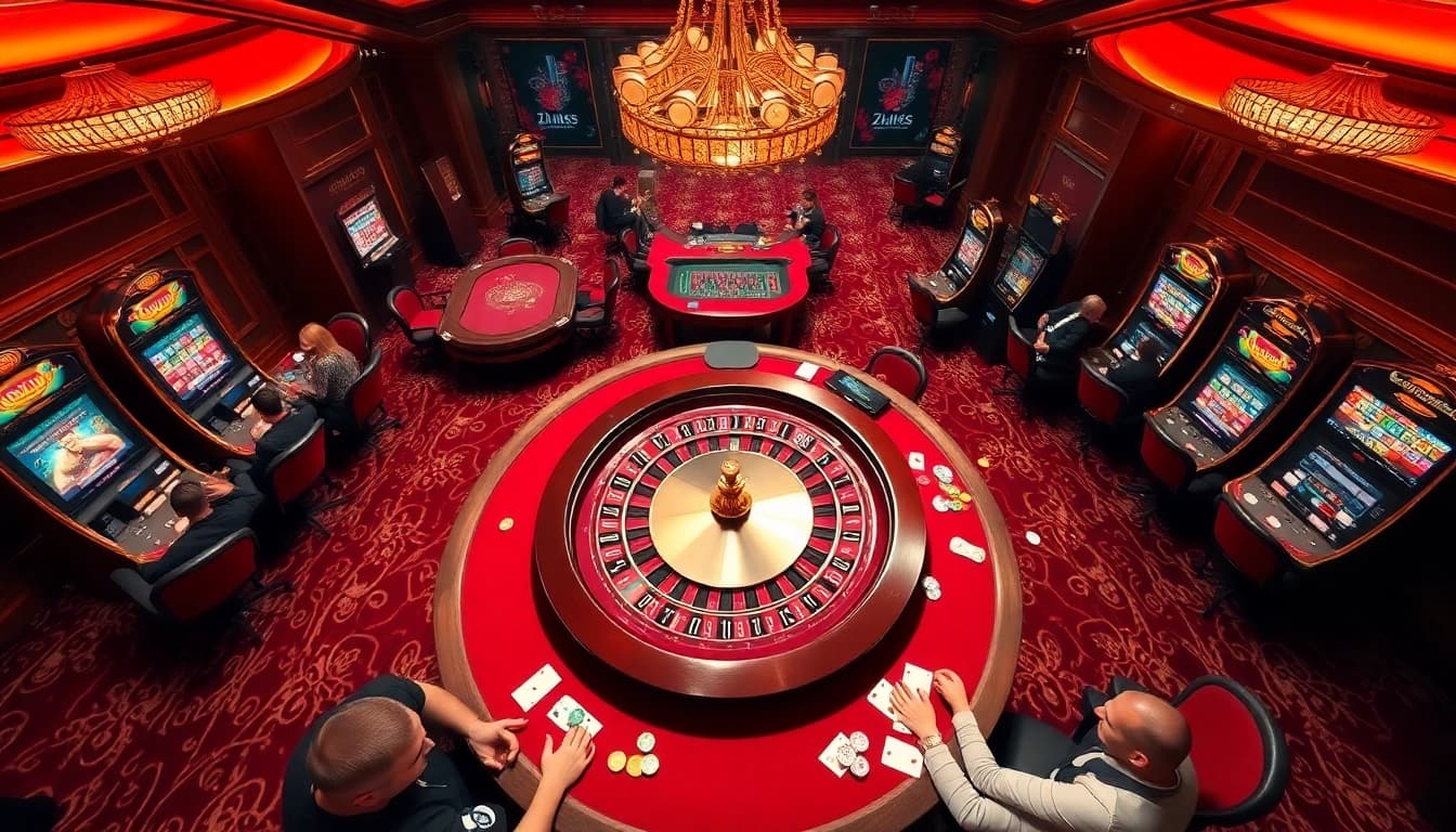Players enjoying the excitement of casino games at Good88 with colorful chips and roulette