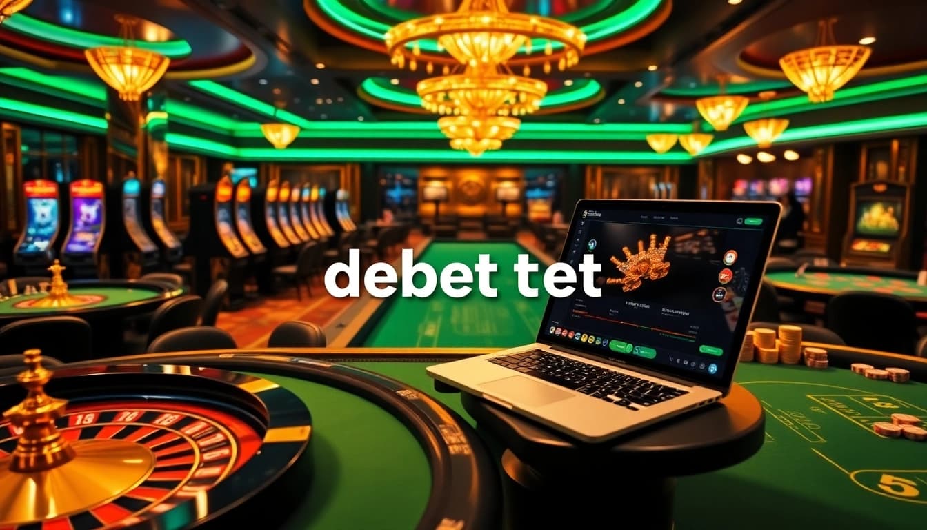 Experience the thrill of debet bet at a luxurious casino setup with vibrant games and betting action.