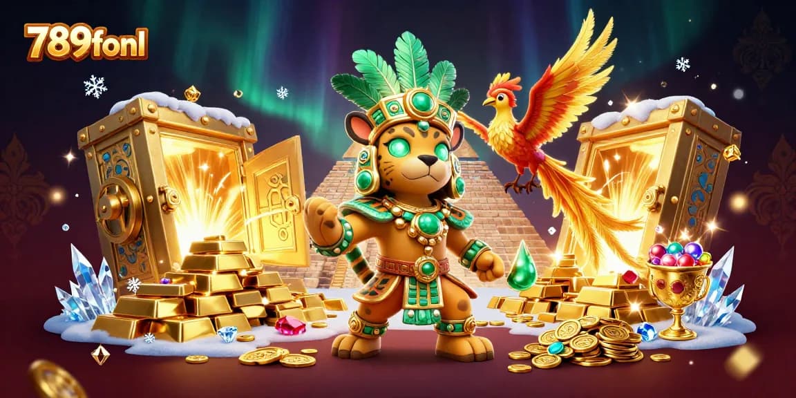 Experience thrilling gameplay at 789fonl with a vibrant casino illustration showcasing treasures and excitement.