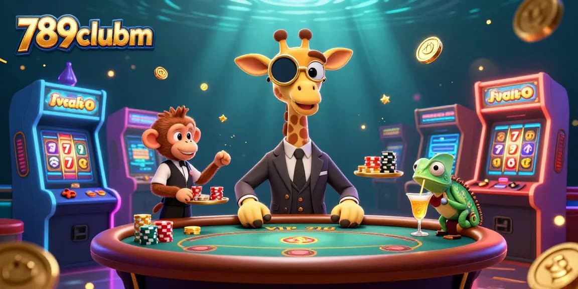 Engage in thrilling gameplay at 789clubm with a lively scene of fun gambling characters.