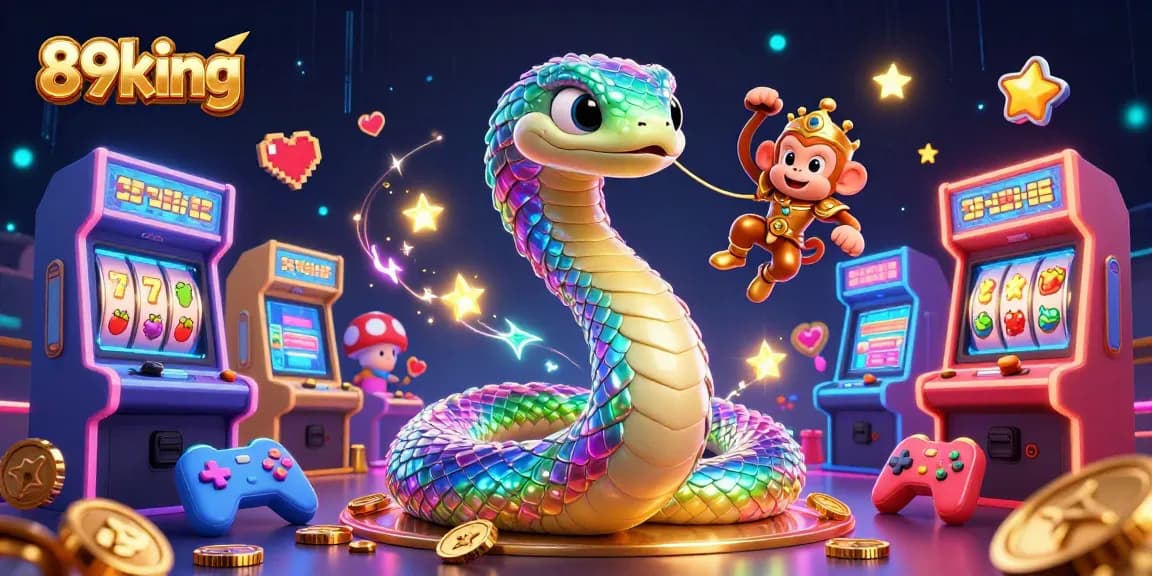 Play and win at 89king with a vibrant casino-themed 3D illustration featuring an energetic scene.